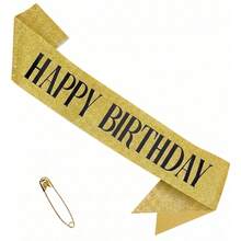 生日女王闪亮绶带,玫瑰金箔字母生日肩带,完美适用于18岁、21岁、30岁生日派对装饰和拍照区 - 查看 27