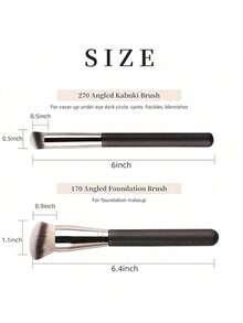 Unisex Fashion Pearlescent Handle Soft Dense Bristle Concealer Brush And Foundation Brush, Used For Concealing, Contouring, Blending Powder, Liquid, Cream Cosmetics - Black - View 4