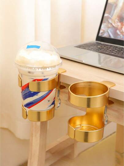 1 Giá đỡ cốc để bàn tối giản - Giá đựng chai nước giải khát tiết kiệm không gian, có thiết kế kẹp giúp cố định vào cạnh bàn mà không cần khoan, móc đa năng và giá đỡ chịu tải có thể điều chỉnh. Bền và dễ vệ sinh, thích hợp cho gia đình, văn phòng, giúp sắp xếp khu vực làm việc để tiết kiệm không gian bàn làm việc.