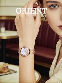 Orient 女士玫瑰金不锈钢石英表，带日期显示，简约复古风格，优雅经典，适合办公、通勤、正式场合、日常购物、时尚生日、周年纪念日等各种场合，是送给女友或母亲的理想礼物。 - 玫瑰金 - 查看 3