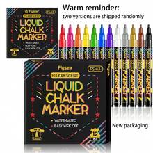 12/8 色液体粉笔笔，适用于黑板 - 1.0mm 粗笔尖彩色白板笔，色彩鲜艳，可擦除，适用于白板、黑板、玻璃、汽车等。 - 多色 - 查看 11