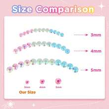 32 Colors Resin Jelly Crystal Rhinestone Set, Multicolor 3mm/4mm/5mm Flat Back Shiny Rhinestones For Rhinestone Art, Sparkling Decor, Rhinestone Decoration, Suitable For Handicraft Materials, Handmade, Book Decoration, DIY Crafts, Clothing, Cups, Shoes And Textiles - 32 Grids - View 8