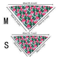 Tropical Style Fruit Flamingo Pet Bandana, Cactus Dog Scarf, Pet Triangle Bandana, In Stock For Cross-Border - BA068 Dưa hấu lá rùa đậm - Xem 2