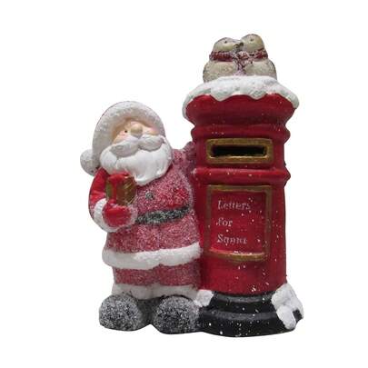 Christmas Santa Letter Box Ornament (Xmas Traditional Postbox Festive Figurine)