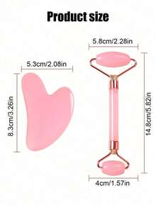 2 Sets Of Facial Massage And Scraping Tools: Including 1 Double Headed Massage Roller And 1 Heart-Shaped Scraping Plate. Helps Reduce Facial Swelling, Soothe Delicate Skin, And Showcase Natural Radiance. - Multiple Styles - View 1