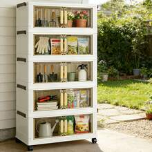 Multi-Layered, Foldable Rolling Cabinet, Outdoor Garden Tool Cabinet, Transparent, Dustproof Storage Cabinet For Balconies, Stackable, Suitable For Household, Garden And Many Other Scenarios - Cremig-stil - View 3
