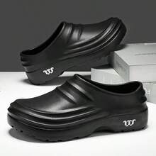 Men's Slip-On Sandals, Summer New Couples Style, Lightweight Casual Versatile Non-Slip Thick Sole Waterproof Work Shoes - Black - View 10