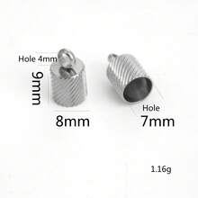 10入 極簡 18K鍍金不鏽鋼扭曲圓筒繩端帽，中性DIY皮革手鍊項鍊端蓋，手工珠寶製作配件 - 線端 - 查看 16