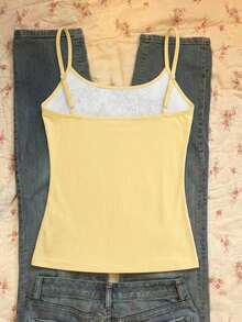 Áo tank top hai dây in hình vương miện gradient Y2K, áo crop top ôm sát gợi cảm cho mùa hè. - Màu vàng - Xem 3
