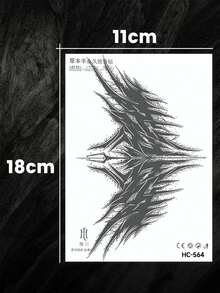 1pc Herbal Waterproof Anti-Sweat Non-Reflective Temporary Waist & Abdomen Tattoo Sticker, Exquisite Design, Natural Matte Finish, Waterproof For Up To 2 Weeks, Easy To Apply, Looks Like Real Temporary Tattoo, Suitable For Waist, Chest, Thigh, Unisex, Great For Daily, Travel, Beach, Body Art Decoration, DIY Gift Sticker - Dark Grey - View 6