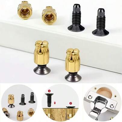 50 chiếc đai ốc giãn nở, đầu nối đồ nội thất bằng thép cán nguội, bộ phận cố định cửa tủ ẩn dùng để sửa chữa, 1 bộ