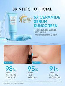 SKINTIFIC 5倍神经酰胺精华防晒霜 SPF50+ PA++++ | 控油不致粉刺，温和不刺激，保护肌肤屏障，保湿二合一护肤防晒霜，兼具晒后修复和提亮效果 - 50g-3 month use - 查看 7