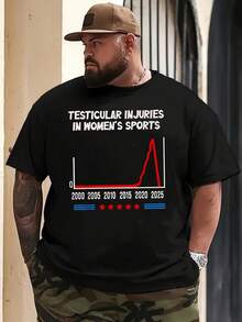 Camiseta con gráfico divertido de lesiones testicales en deportes femeninos, para hombre, talla grande y alta, negra, informal, de algodón, cuello redondo, manga corta, para amantes. Camiseta cómoda de algodón, cuello redondo, manga corta, para hombre y mujer, talla grande 2026. El regalo perfecto para el novio en el carnaval. - Negro - Ver 1