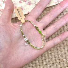 Lucky Four-Leaf Clover Green Handmade Woven Bracelet, Star Pastoral Style Forest Bracelet, Summer All-Match Hand Rope - 6701 - View 3
