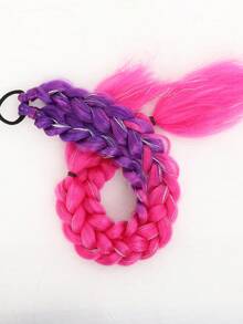 女士度假风鱼尾辫马尾假发，合成假发，适合所有年龄段，百搭卷发造型。 - 彩色 - 查看 12