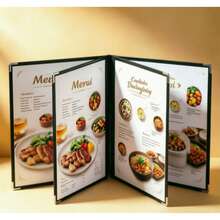Carte de meniu transparentă cu foi libere, format A4, carte de rețete cu copertă transparentă din PVC, dosar pentru meniuri de restaurant, dosar pentru casa de marcat pentru restaurant, meniu de restaurant, depozitare în bucătărie, accesorii de bucătărie - Multicolor - Vizualizare 11