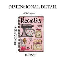 Hand-Painted Cute Baking Elements Recipe Spiral Notebook, Exclusive For Home Chefs To Record, Can Be Used As Kitchen Diary, Cooking Plan, Or Memo Pad, Exquisite Cover Design, Suitable For Self-Use Or Gift Giving! - K - View 3