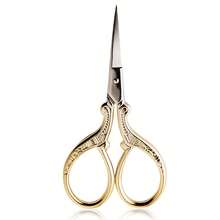 Multi-Functional Embossed Beauty Eyebrow Scissors, Craft Scissors, Beauty Scissors, Embroidery Scissors - Small Size Sewing Stainless Steel Pointed Classic Scissors, Tailor Scissors, Craft Sewing Scissors, Suitable For School, Home, Office, Daily Use - Gold - View 9