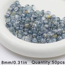 50颗半透明亚克力彩绘珠，DIY首饰制作材料，可用于制作项链、手链、耳环等。 - diy亞克力串珠 - 查看 11