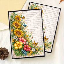 1pc/4pcs 5D DIY Special Shape Diamond Art Painting Notebook, Bee, Daisy, Sunflower & Butterfly Floral Pattern Creative Faux Leather Cover Sketchbook Diamond Art Painting Kit, Mosaic A5 Diary Notebook Sketchpad Art Supplies, Unique Handmade Craft Gift Set Suitable For Graduation And Birthday Gifts Diamond Painting Kit - View 5