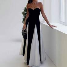 2026 Spring New Women's Clothing, Cross-Border European And American Dress, Sexy Waist-Cinching Pleated Solid Color Large Hem Strap Dress - 28986-圖片色 - 查看 12