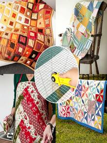 Bộ 5 thước may bằng acrylic - 2.5", 3.5", 5.0", 6.0", 8.0" | Thước nhựa thủ công dùng cho may vá, ch quilting, đan và thêu | Thiết kế may màu hồng - nhiều màu - Xem 3