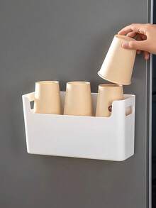 1/2 Packs No Drill Self Adhesive Wall Mount Plastic Storage Basket, Free Double Sided Adhesive Sticker Included, Punch Free Hanging Bathroom Cosmetic Organizer Caddy For Shower Kitchen Toiletries - White - View 7