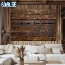 2D Flat - 2D Flat - 1pc Of Ultra-Large,2D Flat, 1pc 1pcs Horizontal Vintage Wood Panel Tapestry - Distressed Brown Wood Plank Wall Hanging Suitable For Decor, Photography Backdrop, Rustic Party Background, Brown Wood Grain Panel Decoration, 2D Flat - 1PC - 查看 9