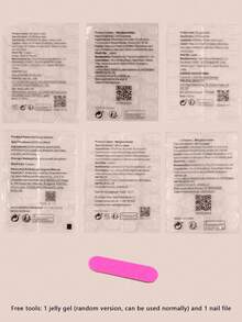 30片棺材形美甲贴纸套装，适合派对和约会美甲，包含1个指甲锉和1瓶果冻状美甲胶水 - 彩色 - 查看 5