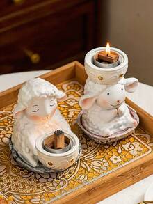 Quà tặng Eid Al-Adha, Lư hương nhựa hình cừu Eid Al-Adha, Đèn trà, Chân nến, Lư hương Eid Al-Adha - a - Xem 3