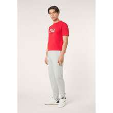 FILA Men's Trousers, Rifredi Regular Graphic Sweatpants, French Fleece Tracksuit Bottoms With Elastic Waistband, Drawstring And Side Pockets - Light Grey - View 7