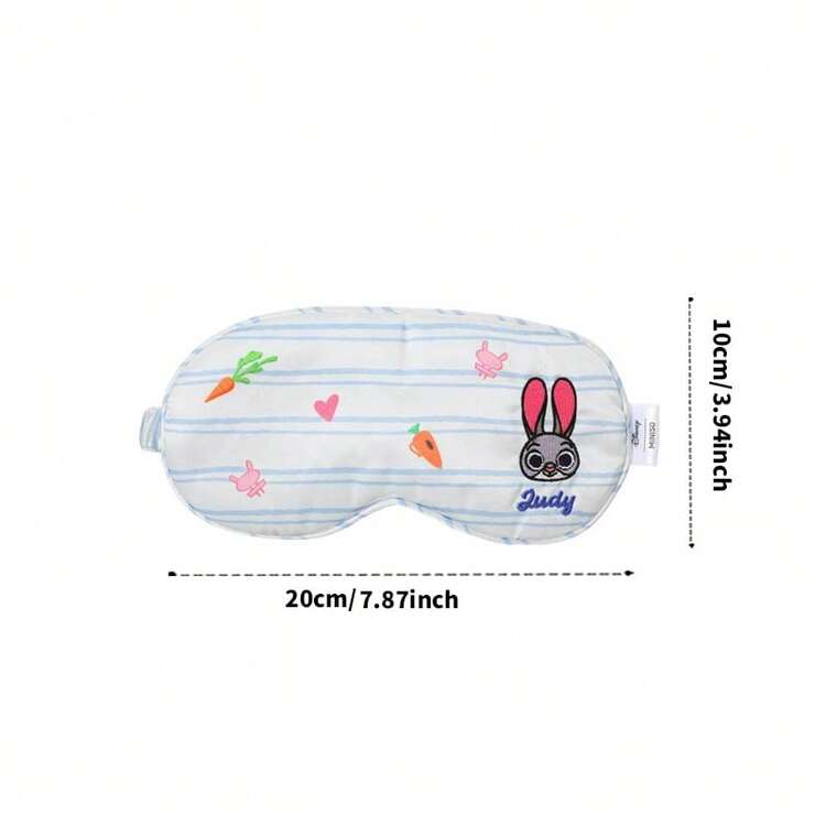 Miniso Mặt nạ ngủ kẻ sọc Judy & Nick trong phim Zootopia của Disney, mềm mại, thân thiện với da, thoáng khí, dùng cho giấc ngủ trưa tại nhà, du lịch, chắn sáng, bảo vệ mắt, tiện mang theo khi đi công tác (1 chiếc) - Judy - Xem 9