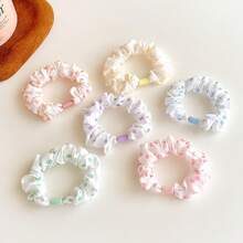 6个迷你波点褶皱发圈套装，高弹力不伤发小发圈，女士日常发饰 - 彩色 - 查看 7