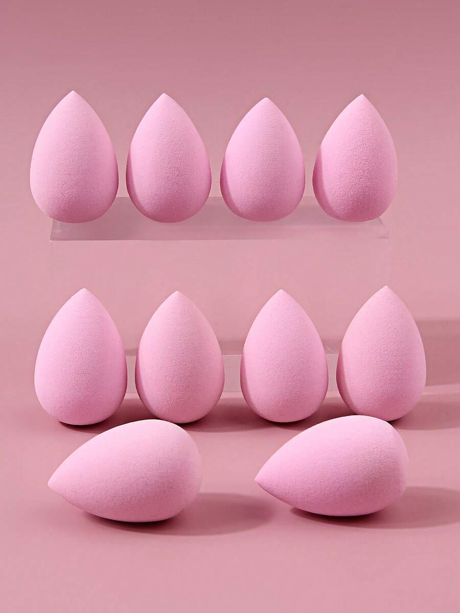 10pcs Mini Makeup Sponges, Latex-Free Dry & Wet Use For Liquid Foundation, Concealer, Precise Fit Around Eyes, Beginner Friendly Makeup Tool