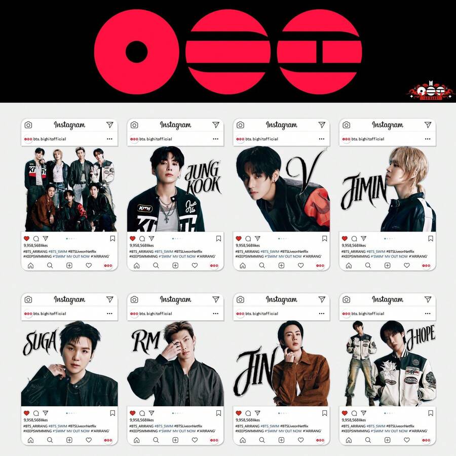 8PCS "ARIRANG" Instagra Style Photocards, Featuring RM, Jin, J-Hope, Jimin, V, Perfect For ARMY Fans, K-POP Social Media Aesthetic Cards For Decoration & Collection - Multicolor - View 1