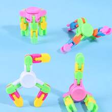 10 piezas Spinner de dedo transformable, Cadena de alivio de estrés Giroscopio mecánico, Spinner de dedo mecánico de color macaron cambiable, Spinner de dedo de cadena mecánica transformable (color aleatorio) - Multicolor - Ver 5