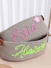 Customized Handwoven Rope Storage Basket, Suitable For Bathroom, Bedroom, Living Room, Kids, Pets, Toys, Valentine's Day, Wedding, Home Gifts, Halloween, Back To School Student Storage Box - Brown - View 10