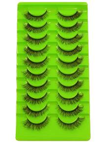 10 Pairs Fluffy European And American Style Thick Curly Daily/Stage Use One-Piece Big Eye Black Lashes False Eyelashes - View 6