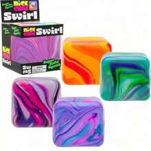 1pc Random Color Marbled Squeeze Toy, Slow Rebound Mochi Cube, Suitable For Holiday Gifts, Fun And Cute Gift, Birthday Gift, Easter Gift, Halloween Gift, Christmas Gift, Party Favor, Squishy, Squishy Toys, Squishy Stress Toy, Nee Doh, Dumpling Squish - Multicolor - View 1
