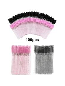 100/50/10支装一次性睫毛刷螺旋刷睫毛延长化妆工具 - 彩色 - 查看 1