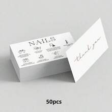 50 tấm thẻ hướng dẫn chăm sóc móng tay màu hồng và trắng, kích thước 3.5x2.13 inch, hướng dẫn bảo dưỡng lông mi và móng tay, thích hợp cho các salon nối mi, thẻ cảm ơn khách hàng sau bán hàng. - Hình chữ nhật - Xem 9
