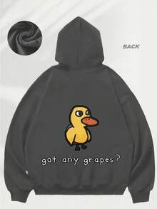 Hoodie - Duck Got Any Grapes? Print - Lightweight Fleece Sweatshirt - Youth Long Sleeve Halloween Gift Christmas Gift Birthday Gift Couple Hoodie - Xám - Xem 5