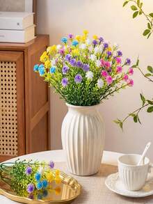 10pcs Mini Realistic Gypsophila Flower Accessories, For Scrapbooking, Wreath DIY, Wedding Decor, Bouquet Supplies, Home Decoration, Random Colors - Multicolor - View 6