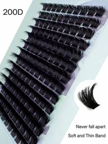 150D/200D Dense Lash Clusters, 196 Pieces/140 Pieces, 0.07mm DIY Dramatic False Eyelashes For Home Use, 3D Voluminous And Dense Effect, D-Curl, For Captivating And Alluring Eyes, Perfect - D - View 7