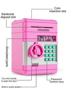 Salvadanella elettronica ATM per monete e contanti, scatola portamonete mini ATM per risparmio, giocattolo regalo per bambini e bambine dai 3 ai 12 anni, 3 4 5 6 7 8 9 10 11 12 anni - Multicolore - Visualizzare 6