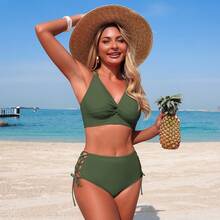 2026 Swimsuit, New Model Of Two-Piece Bikini For Women, Made Of Nylon, Available With Customizable Color Change. - Q266806 Military Green - View 12