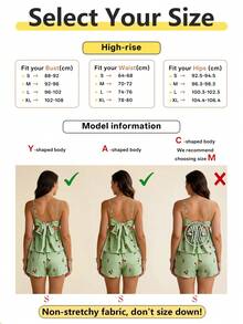 Conjunto de 2 piezas de camiseta de tirantes y shorts con estampado de cerezas, casual, de vacaciones, elegante, romántico para mujer, adecuado para vacaciones, vuelta al colegio, salidas - Morado - Ver 6