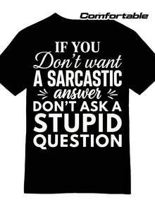 Camiseta Divertida y Sarcástica para Hombre - Camiseta Gráfica con Frases Esponjosas de Manga Corta Casual |   Estampado Divertido para Ropa Casual e Interacciones Sociales |   Camisetas cómodas de cuello redondo adecuadas para: atuendo informal y como iniciador de conversación. - Negro - Ver 1