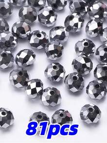 Contas de cristal austríaco branco-prateado brilhante de 4/6/8 mm, 111/81/61 peças, contas espaçadoras de vidro lapidado para confecção de joias DIY, adequadas para colares e pulseiras, materiais para artesanato. - Multicolorido - Ver 14