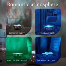 1pc Starfish Projection Lamp, Ocean Wave Projection Lamp, 7-Color Rotating Water Wave Lamp, Dimmable Wave Aurora Projection Light, Cute Room Decor, Romantic Gift For Family And Friends - Starfish - View 4